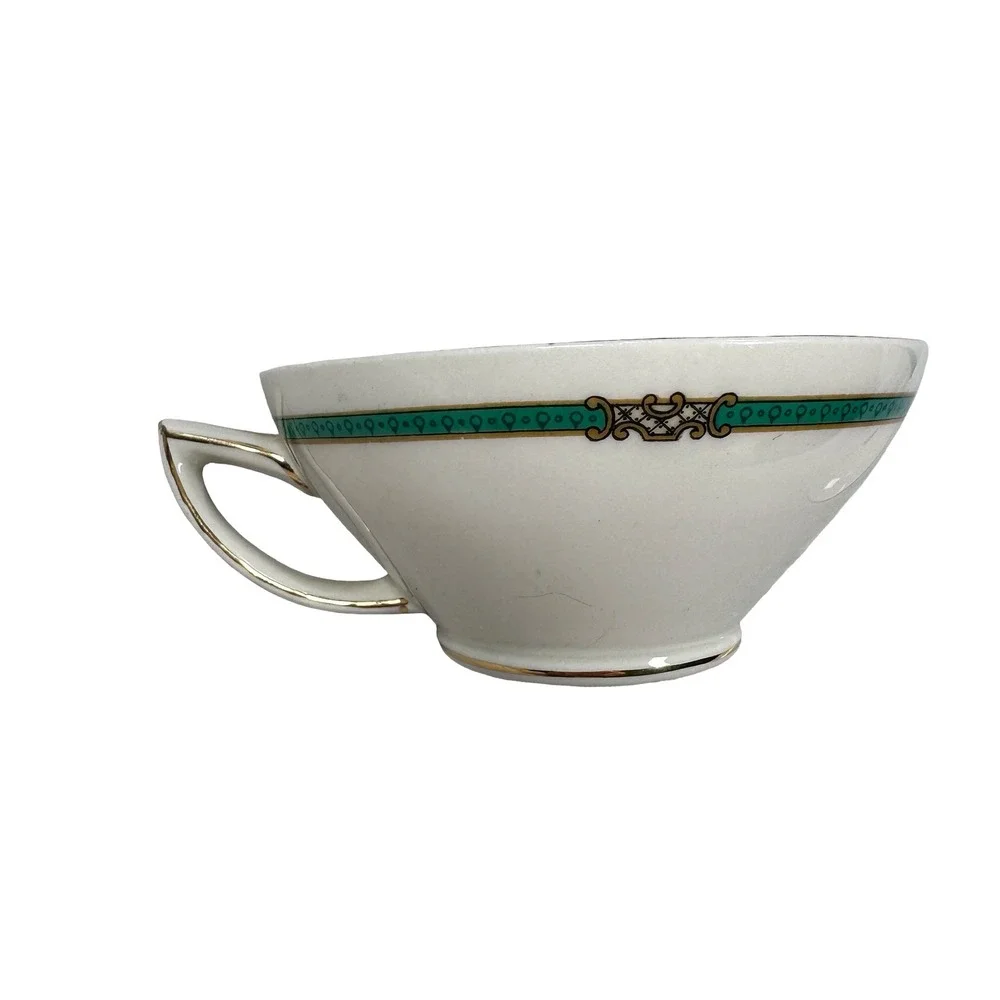 Royal Myotts Crown Chelsea Bird Green Tea Cups and Saucers Set of 6 England‎